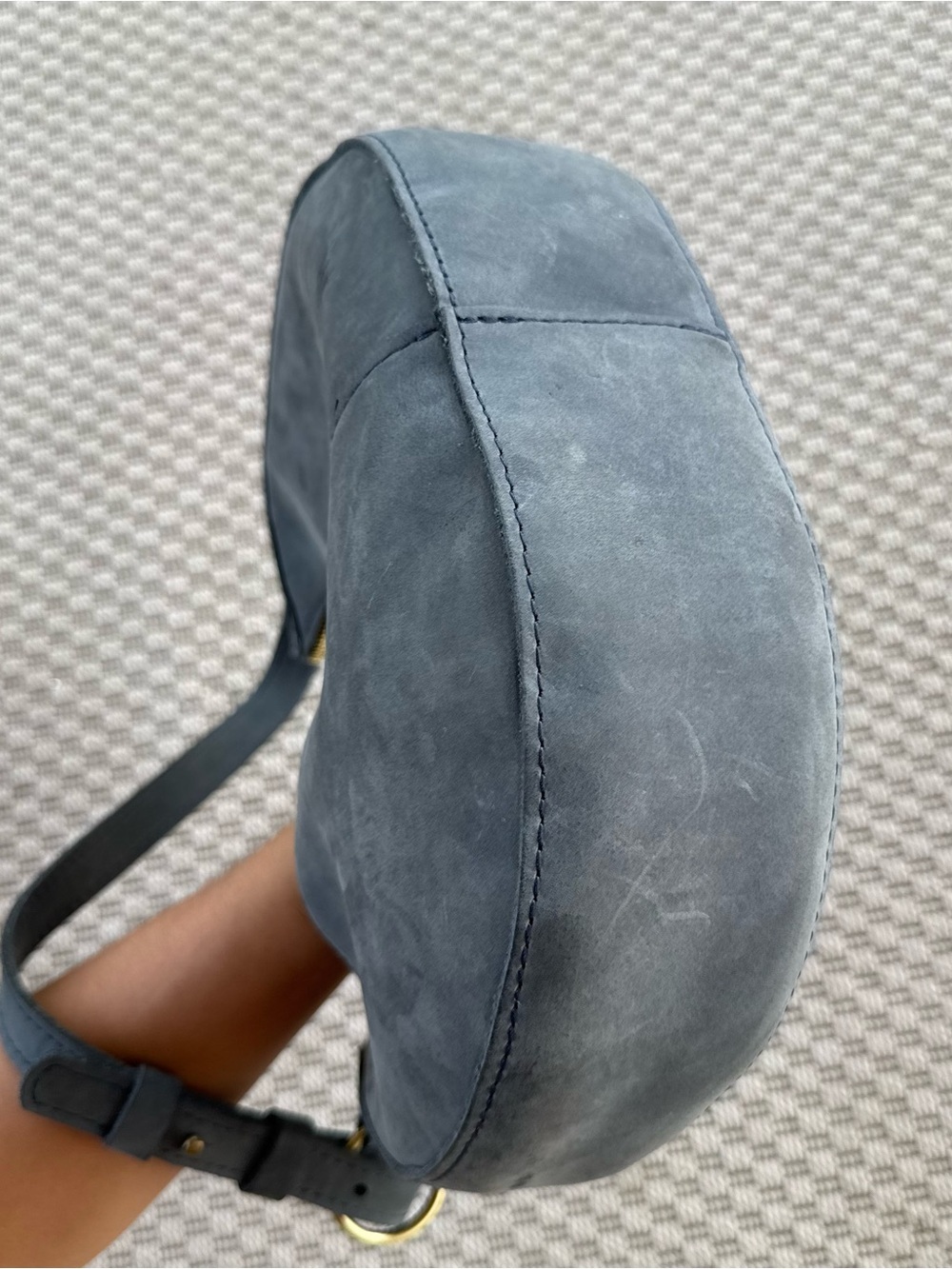 Portland Leather Storm color Nora shoulder bag - Picture 5 of 6